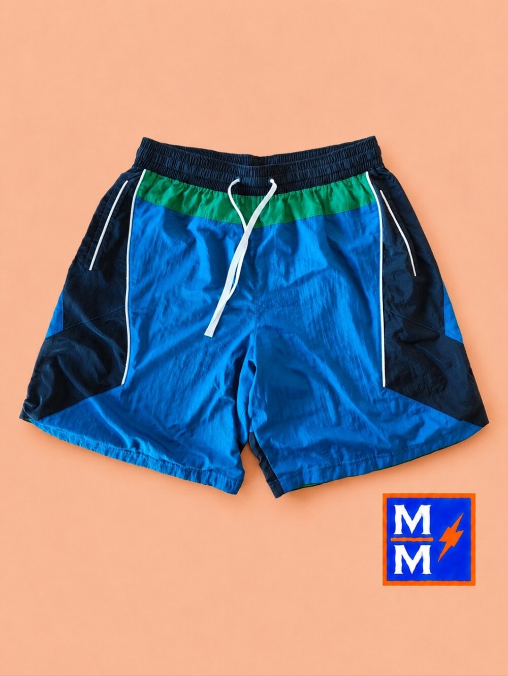 Nike Blue, Green & Black Men's Swim Trunks. 2X